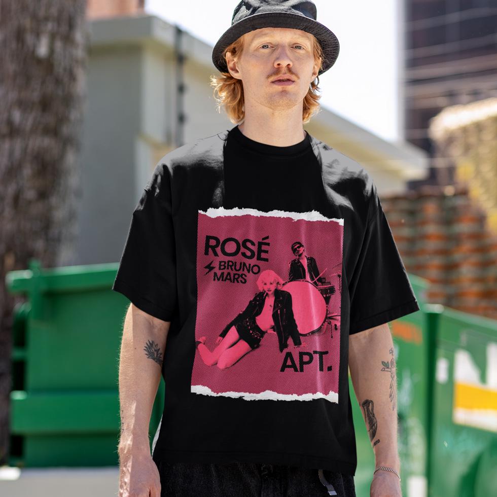 Футболка унисекс Rose and Bruno Mars APT 4XL Черный (0000011285)