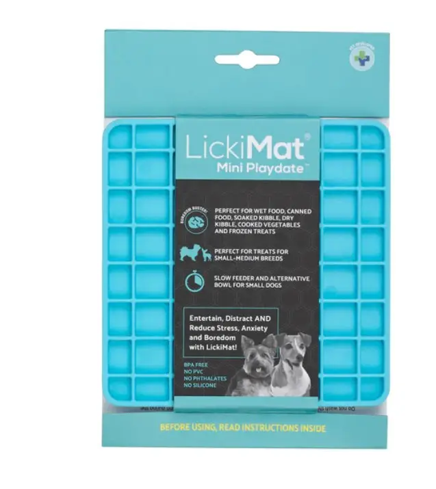 Коврик для медленного питания животных LickiMat Dog Mini Playdate Turquoise (24624527) - фото 1 Коврик для медленного питания животных LickiMat Dog Mini Playdate Turquoise (24624527) - фото 1