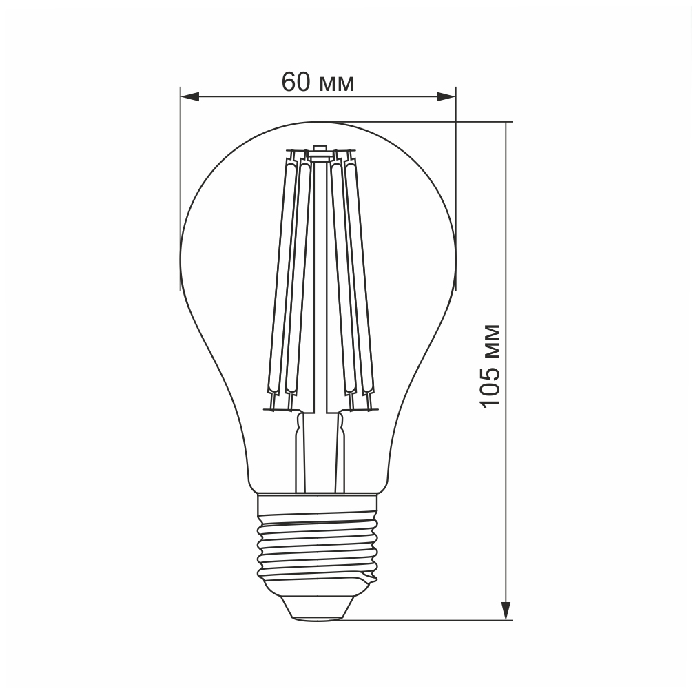 Лампа світлодіодна Videx Filament A60F 10 Вт E27 4100K (VL-A60F-10274) - фото 3