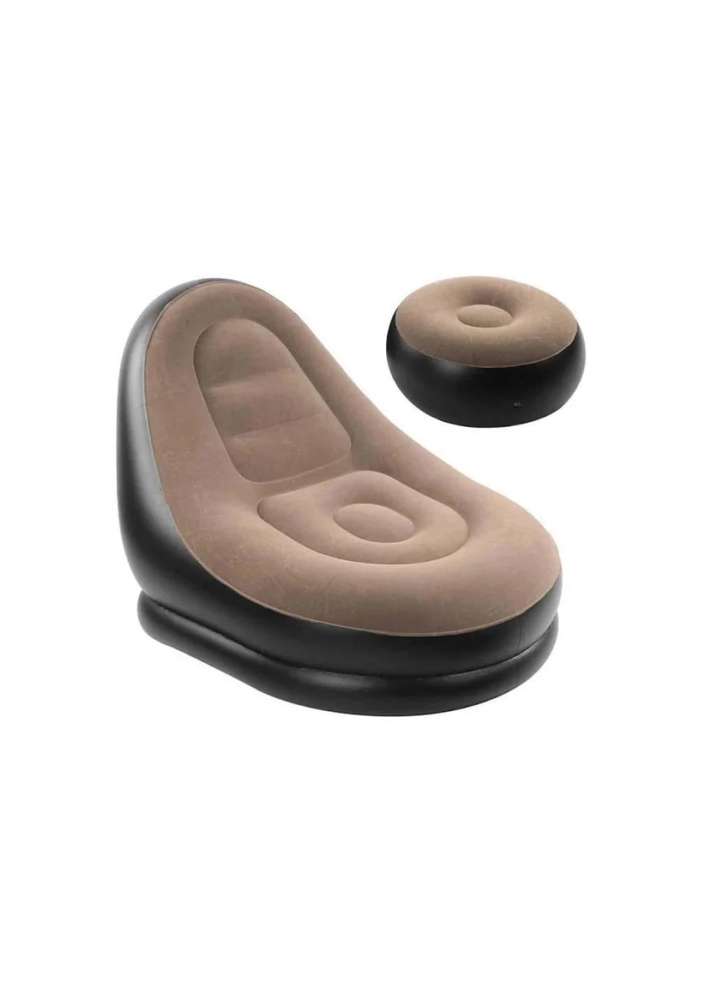 Кресло надувное с пуфом-подставкой для ног OneTVk AIR SOFA NF-00008783 Коричневый