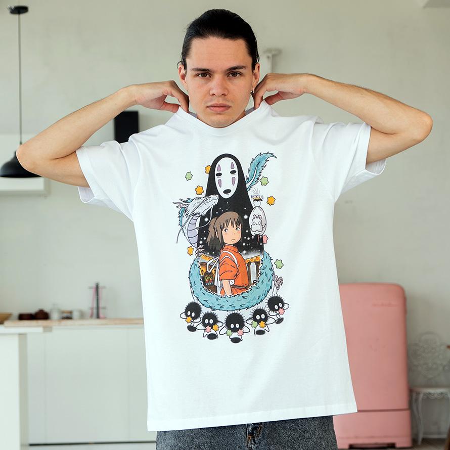 Футболка унисекс Spirited Away Chihiro and No Face Harajuku XL Белый (00000000119)
