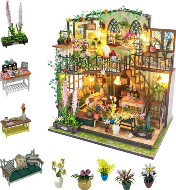 Конструктор DIY House румбокс Будинок у квітах з підсвічуванням 22x17x24 см (2104618651) - фото 6 Конструктор DIY House румбокс Будинок у квітах з підсвічуванням 22x17x24 см (2104618651) - фото 6