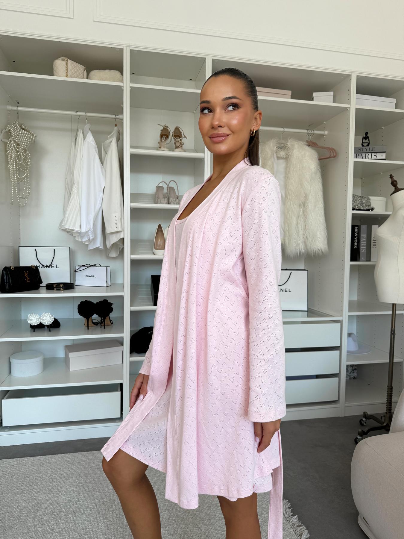 Комплект женский COSY халат и рубашка S/M Бледно-розовый (SetPH1714) - фото 6