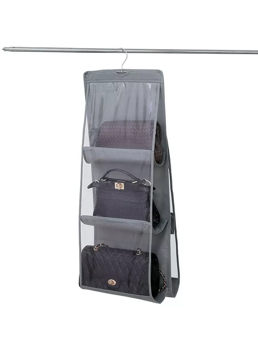 Органайзер для зберігання сумок підвісний Сірий (11188) - фото 2 Органайзер для зберігання сумок підвісний Сірий (11188) - фото 2