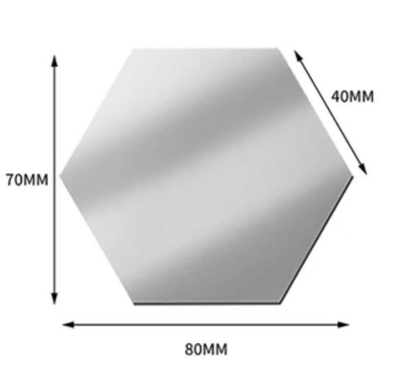Декоративна наклейка Соти дзеркальна шестигранна 8х7 см (2671) - фото 12