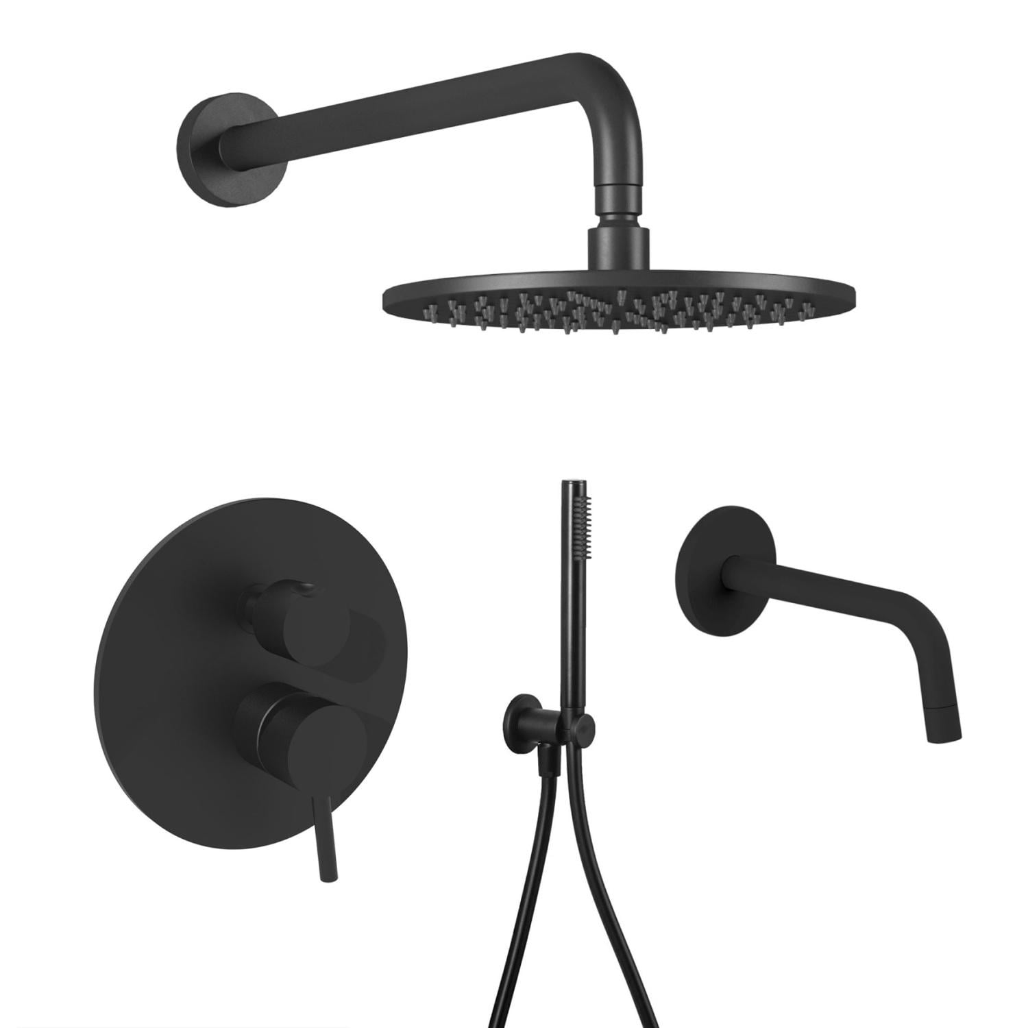 Душевая система скрытого типа Paffoni Light KIT LIG019NO B с верхним душем Черный (215414)