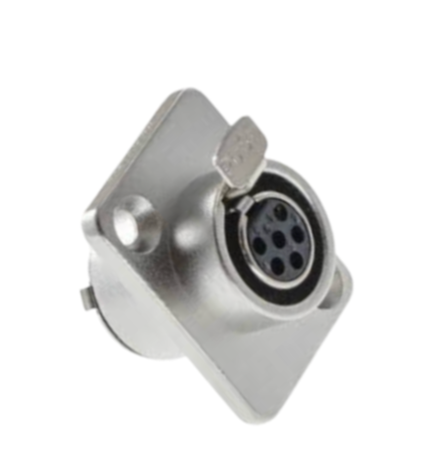 Панельний роз'єм-гніздо Moco mini XLR 6-контактне з фланцем на 2 отвори SA107-6P для світлового обладнання 1 шт. (000049393_1) - фото 4 Панельний роз'єм-гніздо Moco mini XLR 6-контактне з фланцем на 2 отвори SA107-6P для світлового обладнання 1 шт. (000049393_1) - фото 4