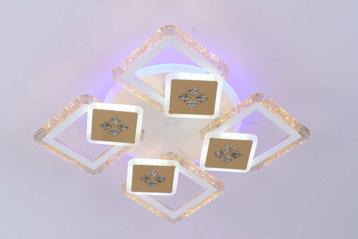 Люстра светодиодная с пультом Valeso V K39940-4+4+1 White/Gold (000036406)