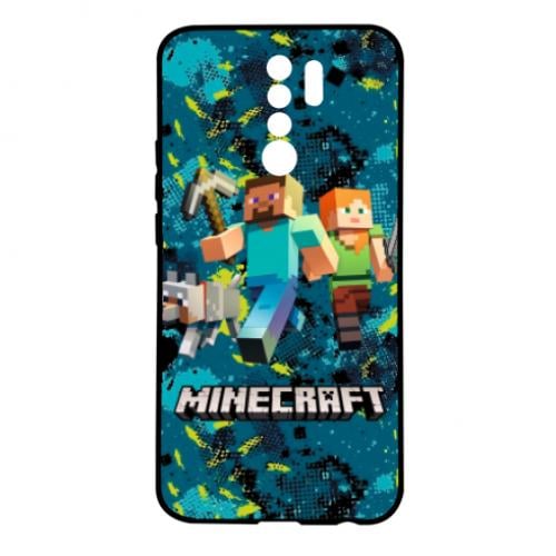 Чехол для Xiaomi Redmi 9 Minecraft Steve Alex And Dog