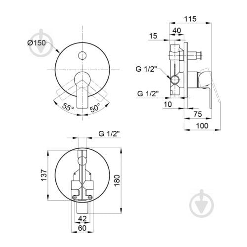 Змішувач для душу Qtap Ustek QTUST6216107ODC - фото 5