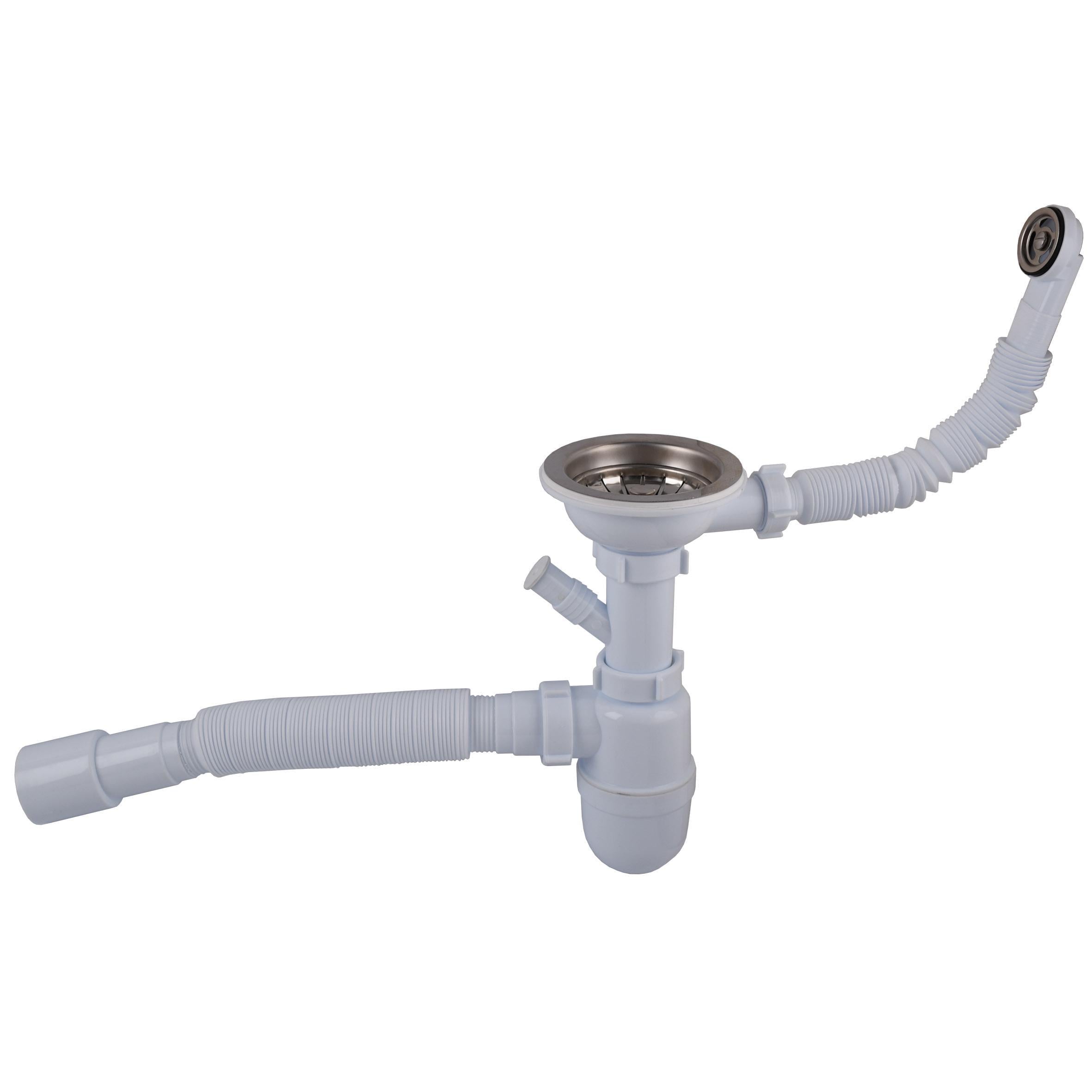 Сифон Optimum OPTI-27243 31/2" х 40 мм с отводом для стиральной машины с круглым гибким переливом и гибкой трубой 40х40/50 мм (000029684)
