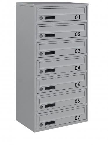 Почтовый ящик Галиндустрия E2-07-B многосекционный на 7 квартир металлический Серый (132-119-000004779)