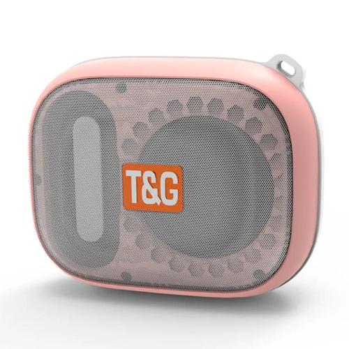 Портативная колонка T&G 394 IPX7 с шнурочком Pink