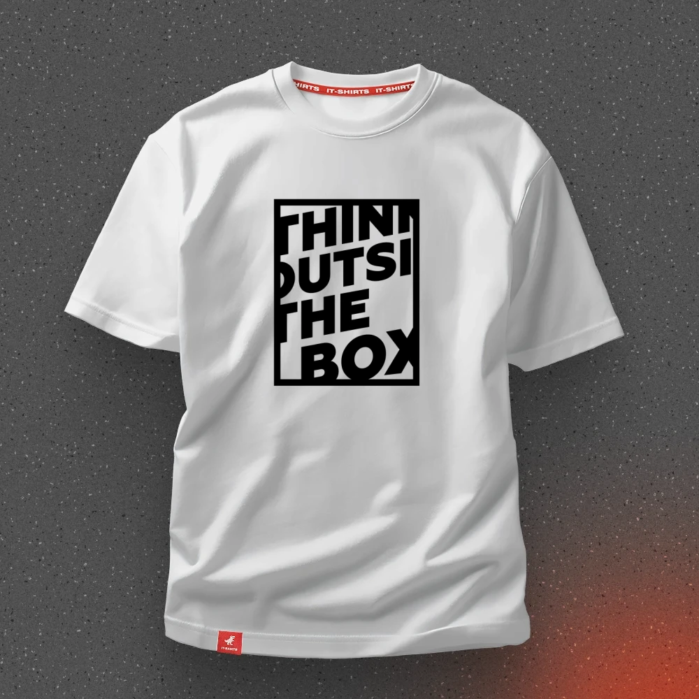 Футболка дизайнера Think outside the box рассуждай шире XS Белый (IT-075T-W-XS)