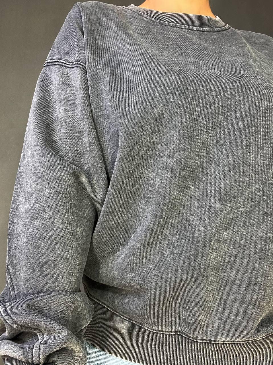 Світшот жіночий A-N 25027 вільний крій варений тай-дай середня довжина OS Сірий (3377) - фото 7 Світшот жіночий A-N 25027 вільний крій варений тай-дай середня довжина OS Сірий (3377) - фото 7