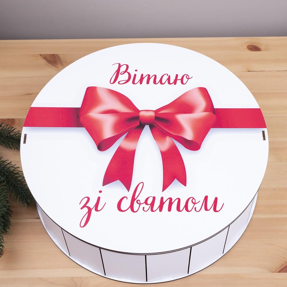 Коробка круглая бант 33 см (5017-40) - фото 1 Коробка круглая бант 33 см (5017-40) - фото 1