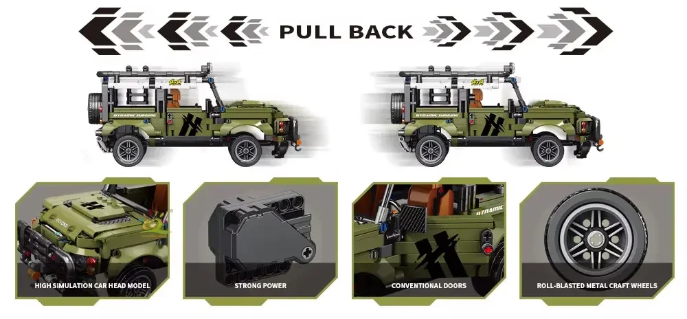 Конструктор Джип инерционный Land Rover 1:14 - фото 2 Конструктор Джип инерционный Land Rover 1:14 - фото 2