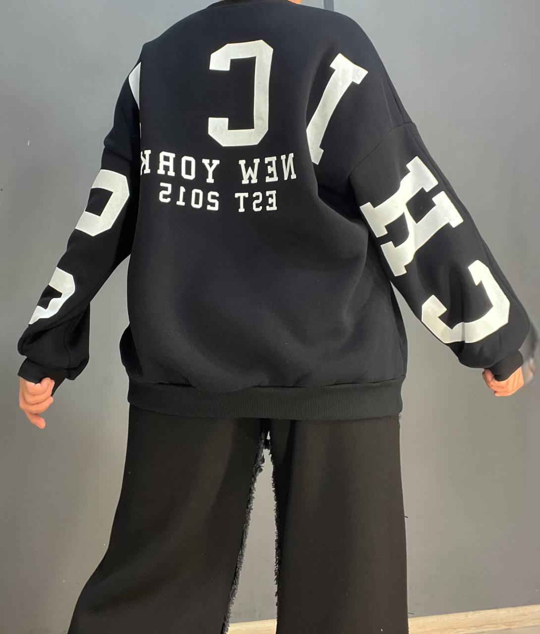 Свитшот женский DAVRAS 8174 CHICAGO удлиненный утепленный на флисе OS Черный (1241) - фото 4 Свитшот женский DAVRAS 8174 CHICAGO удлиненный утепленный на флисе OS Черный (1241) - фото 4