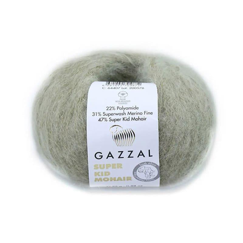 Пряжа Gazzal Super Kid Mohair 64407 Болотный