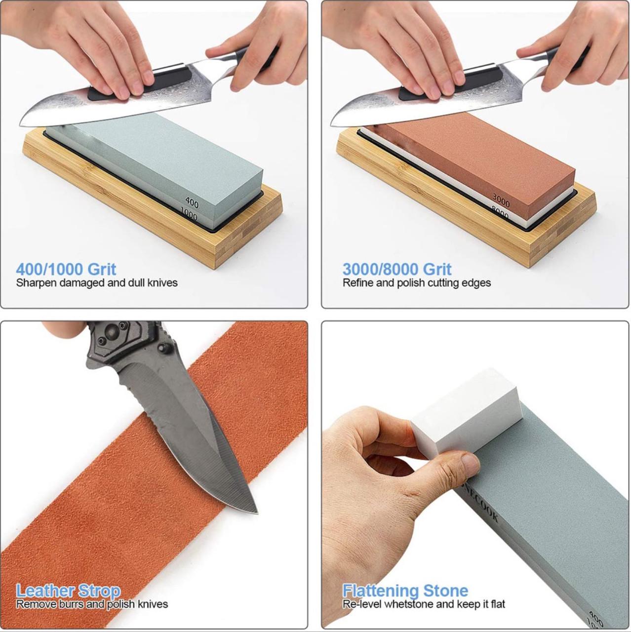 Набор для заточки ножей КОРУНД PROFI-6 с бамбуковой подставкой #400/#1000; #3000/#8000 (1697180941) - фото 3