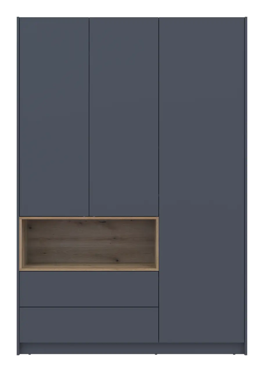 Шафа для одягу з нішею Doros Дейл 3 ДСП 150х52х220 см Графітовий/Дуб Евок (80737723)