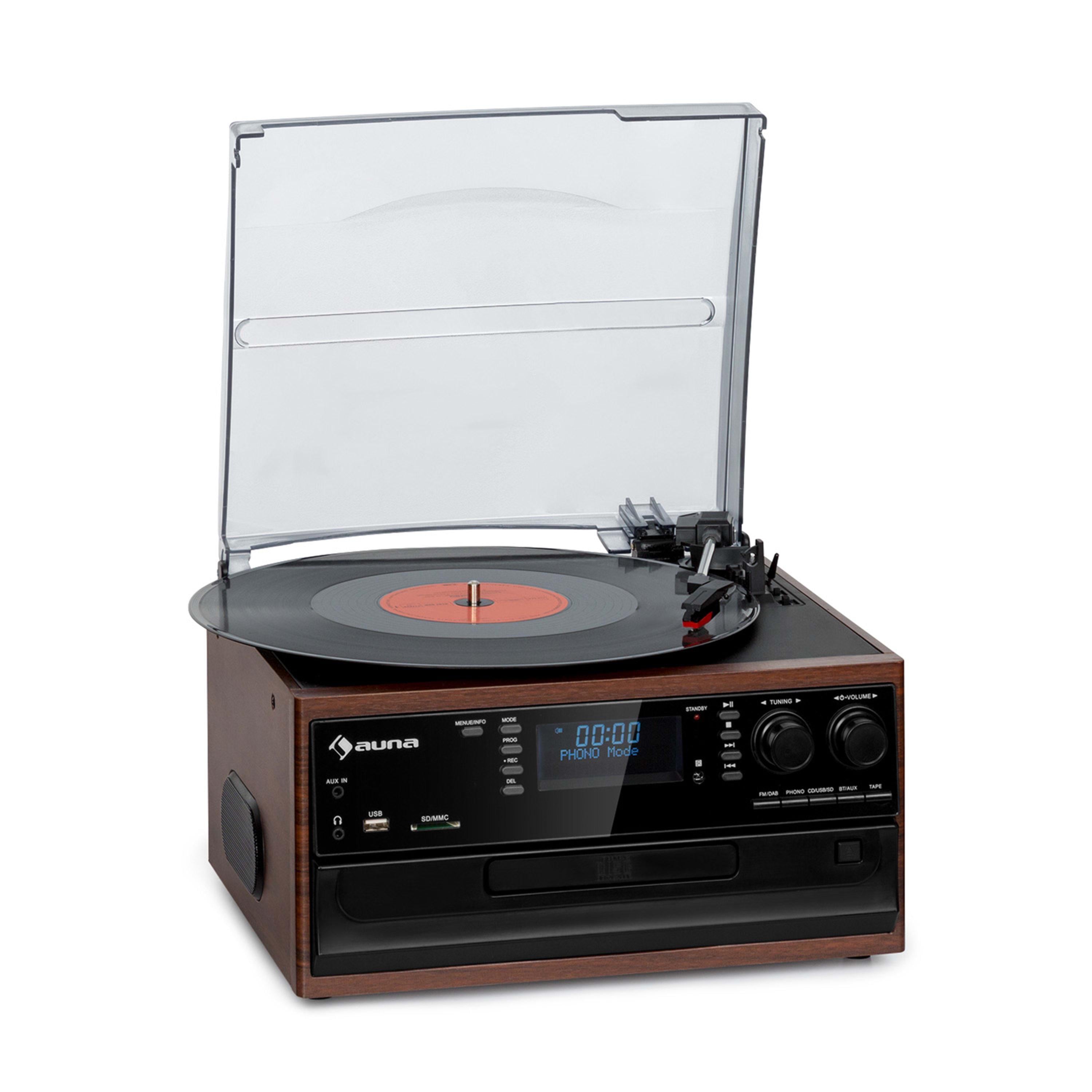 Стереосистема проигрыватель винила Auna Oakland DAB FM BT CD (10038004)