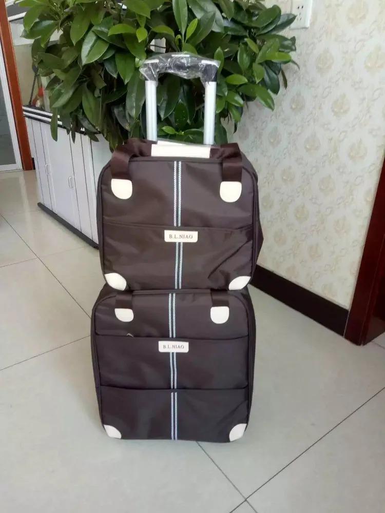 Сумка-валіза Stenson R95587-BR 38x43/31,5x34 см 2 шт. Коричневий (604165) - фото 3 Сумка-валіза Stenson R95587-BR 38x43/31,5x34 см 2 шт. Коричневий (604165) - фото 3