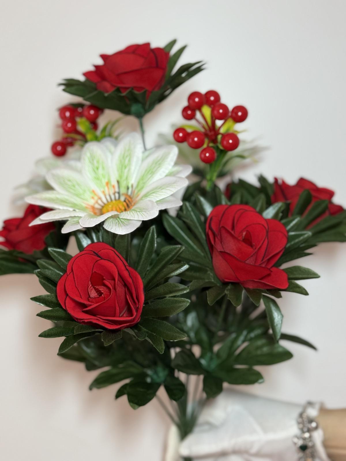 Искусственный букет микс Роза с ромашкой бархатная 12 голов 55 см (А-203) - фото 2 Искусственный букет микс Роза с ромашкой бархатная 12 голов 55 см (А-203) - фото 2