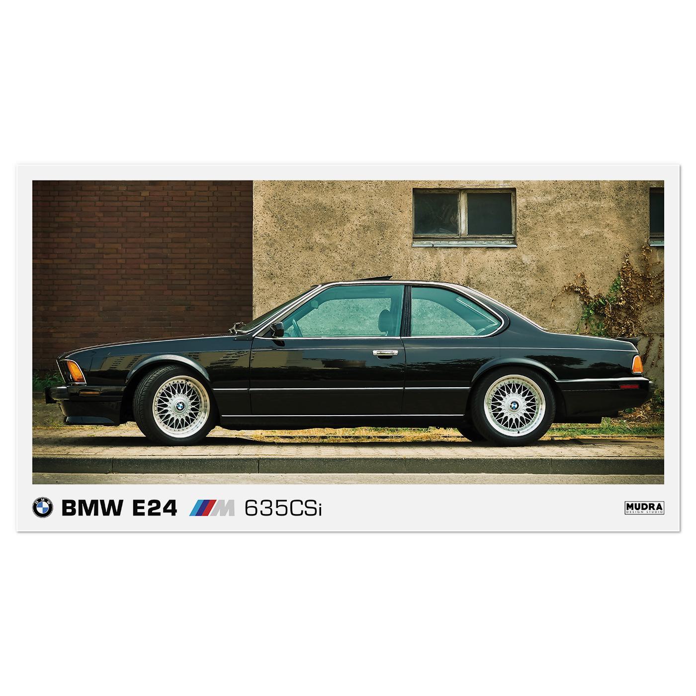 Плакат автомобильный BMW E24 M 635CSi 85x47 см (0347)
