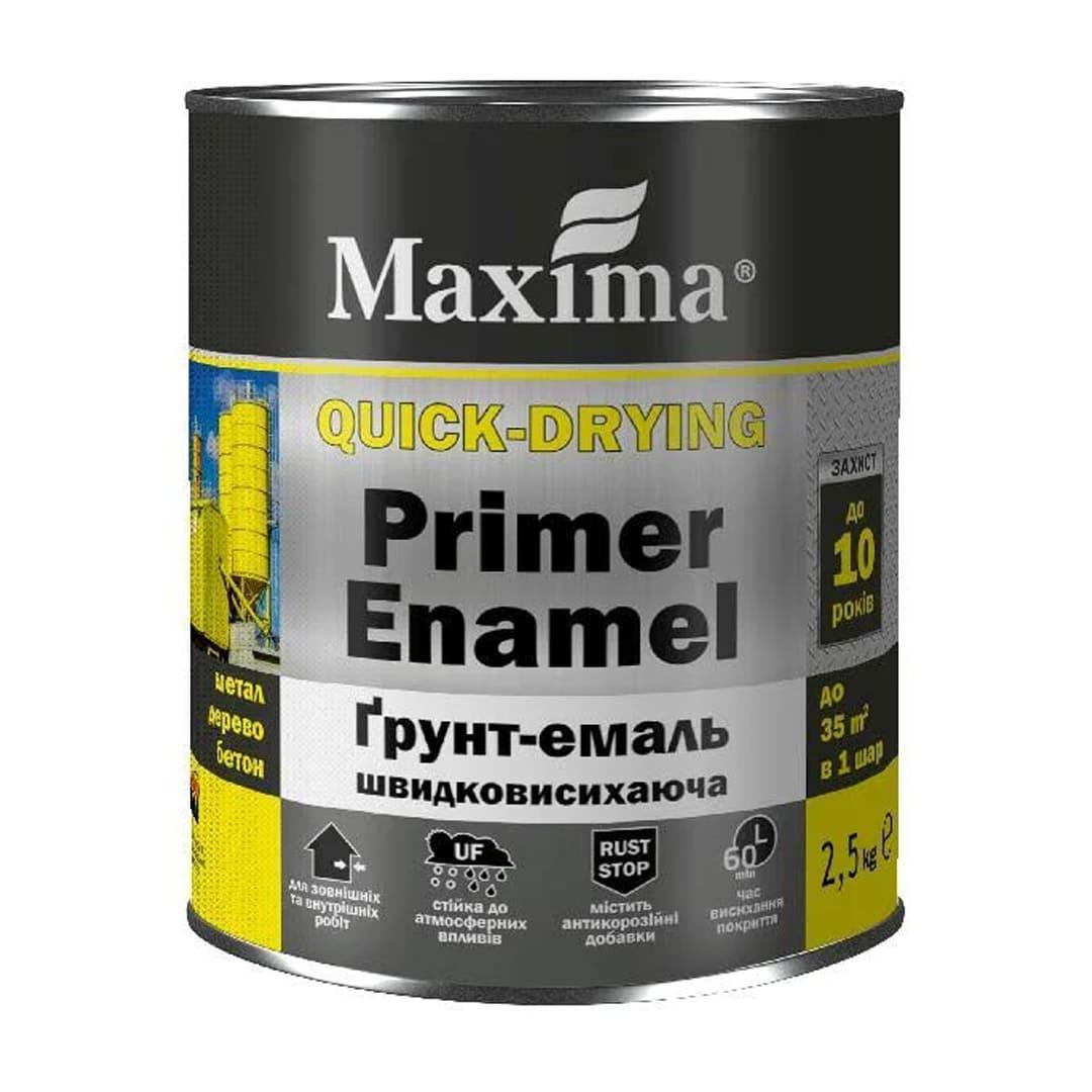 Грунт-эмаль Maxima быстросохнущая 2,5 кг Черный матовый (00000002425) - фото 1