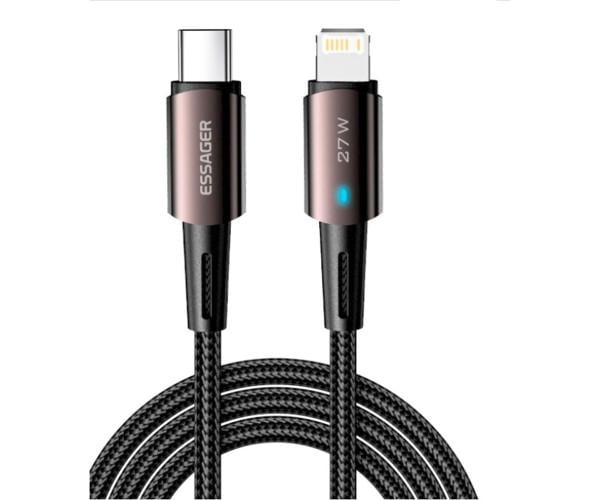 Кабель Data ESSAGER CG12 Type-C-Lightning 27W 1 м Brown (06EXCTL-CG12)