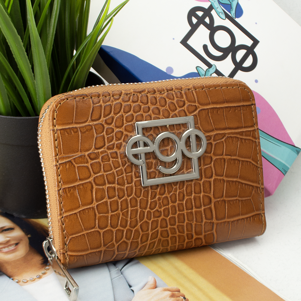 Кошелек женский кожаный Ego ES-S420ZW маленький на молнии Коричневый