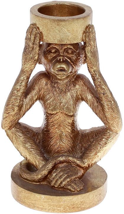 Подсвечник декоративный Giorgi Обезьяна 11х8,5х17 см Золотой