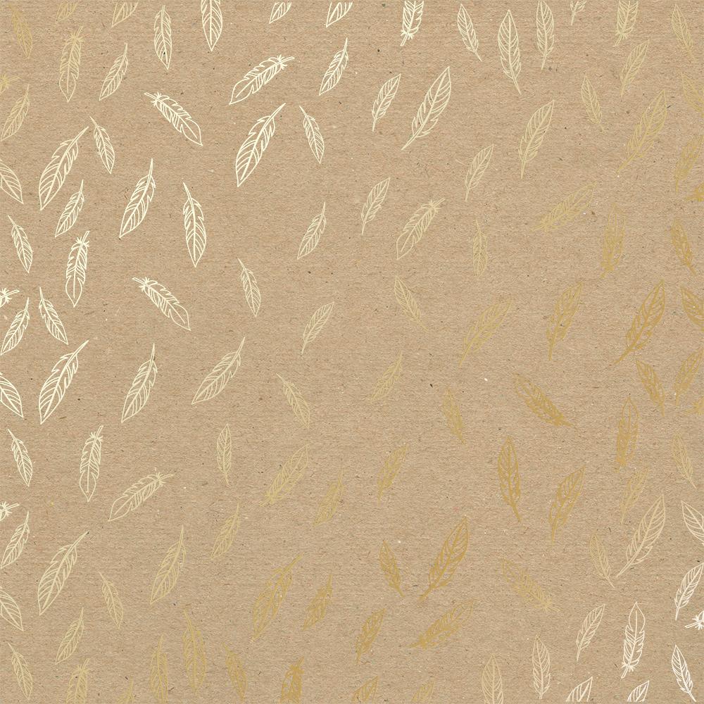 Лист паперу односторонній Golden Feather з фольгуванням 30,5х30,5 см Kraft