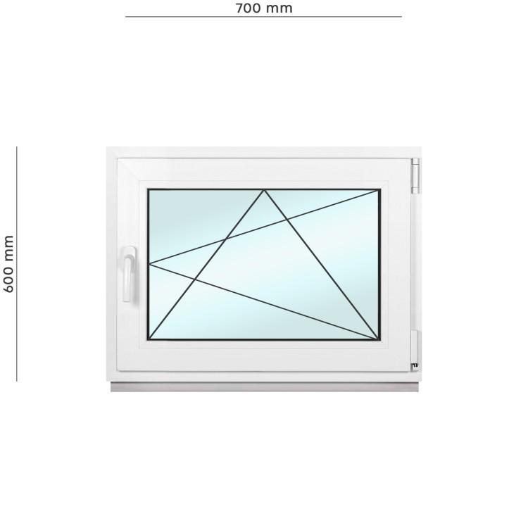 Вікно металопластикове Framex поворотно-відкидне з правим відкриттям 700х600 мм Білий - фото 2