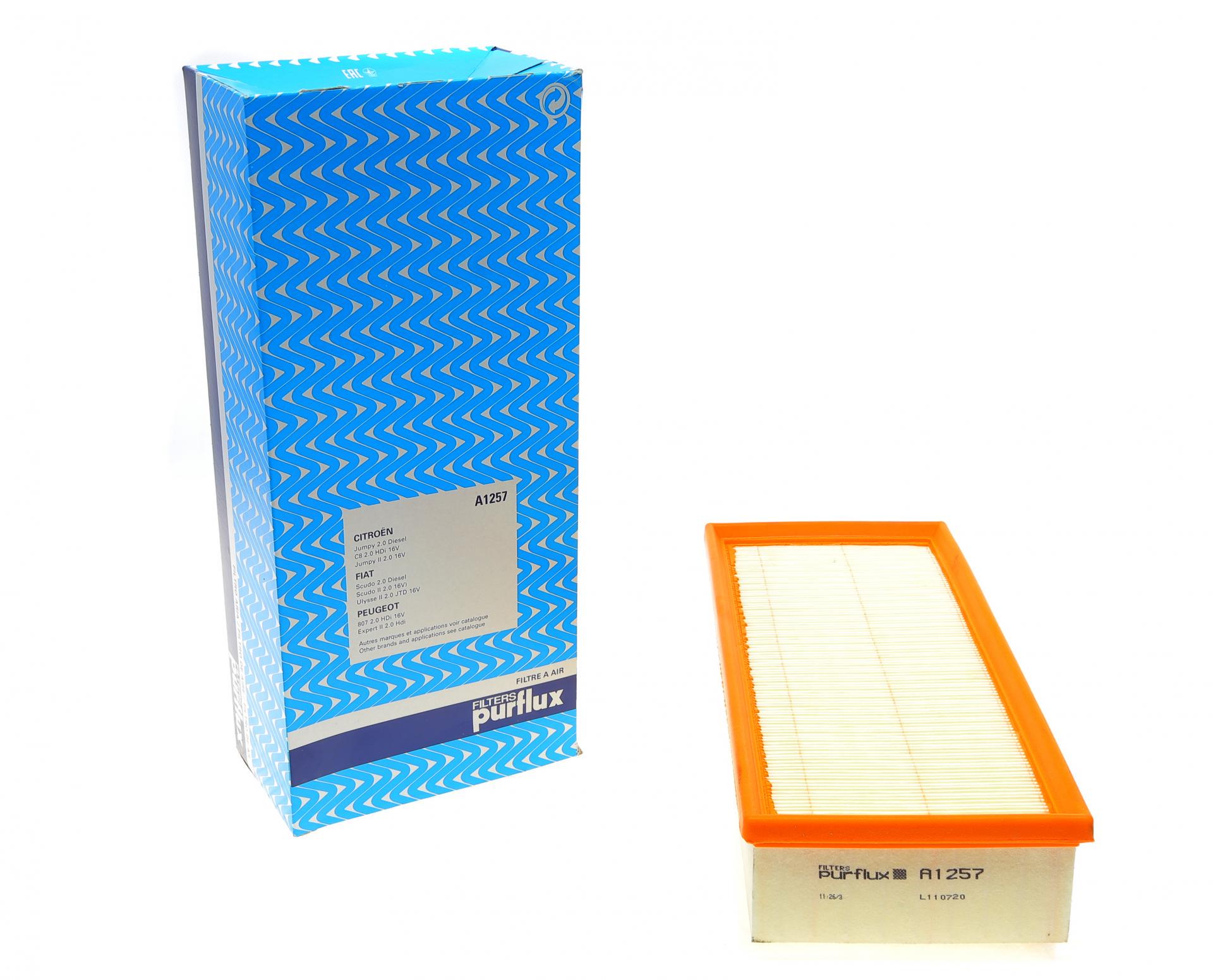 Фільтр повітряний PURFLUX для Fiat Scudo/Citroen Jumpy 2,0 HDI 07- з поролоном (A1257)