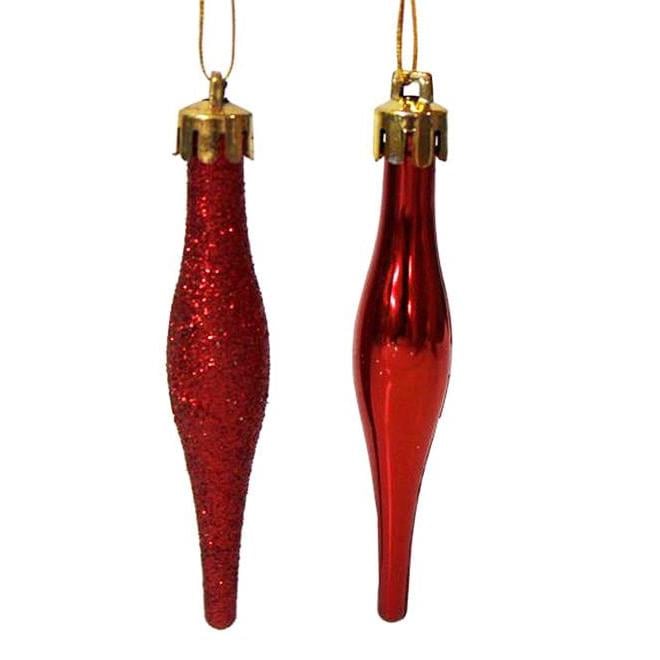 Набор новогодних подвесок Flora Капля 9 см 18 шт. (43208) Набор новогодних подвесок Flora Капля 9 см 18 шт. (43208)