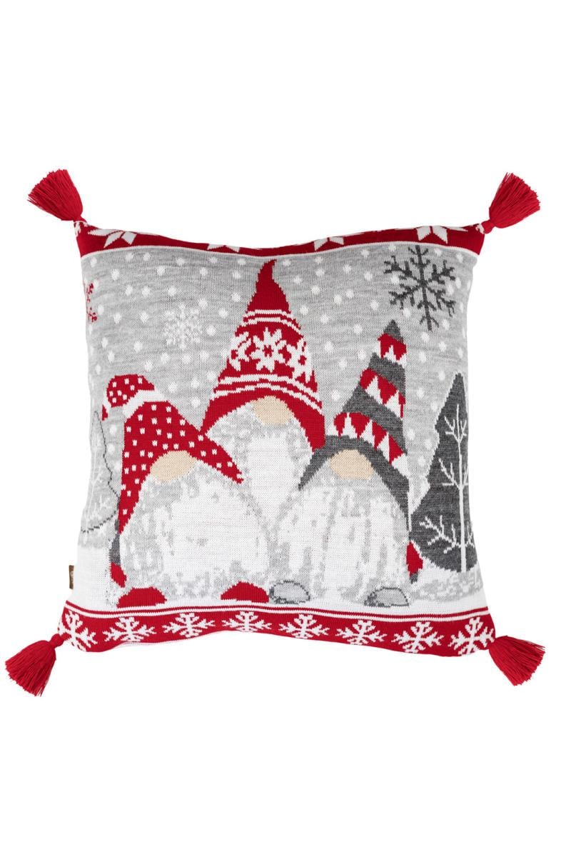 Наволочка в'язана Веселі гноми сіра 45х45 см (037490) - фото 2 Наволочка в'язана Веселі гноми сіра 45х45 см (037490) - фото 2