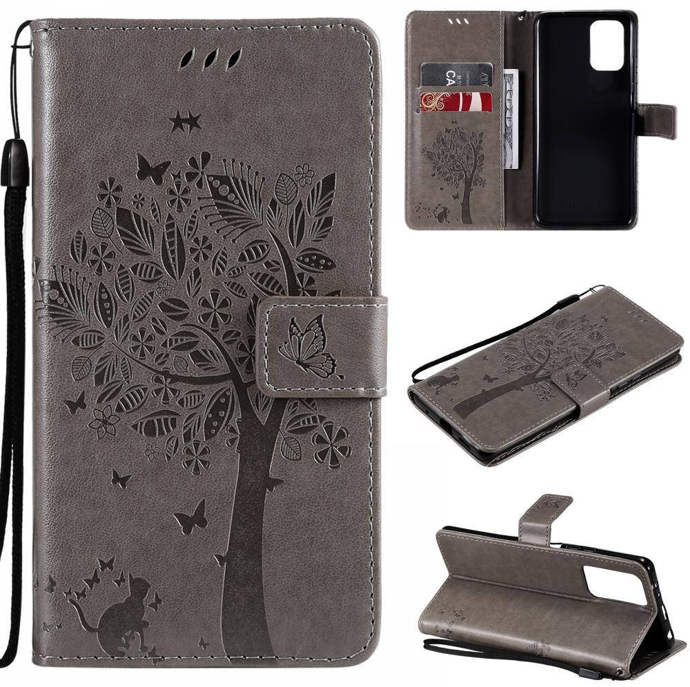Чехол для Xiaomi Redmi 10 (рисунок кот и дерево) Grey (23757-33)