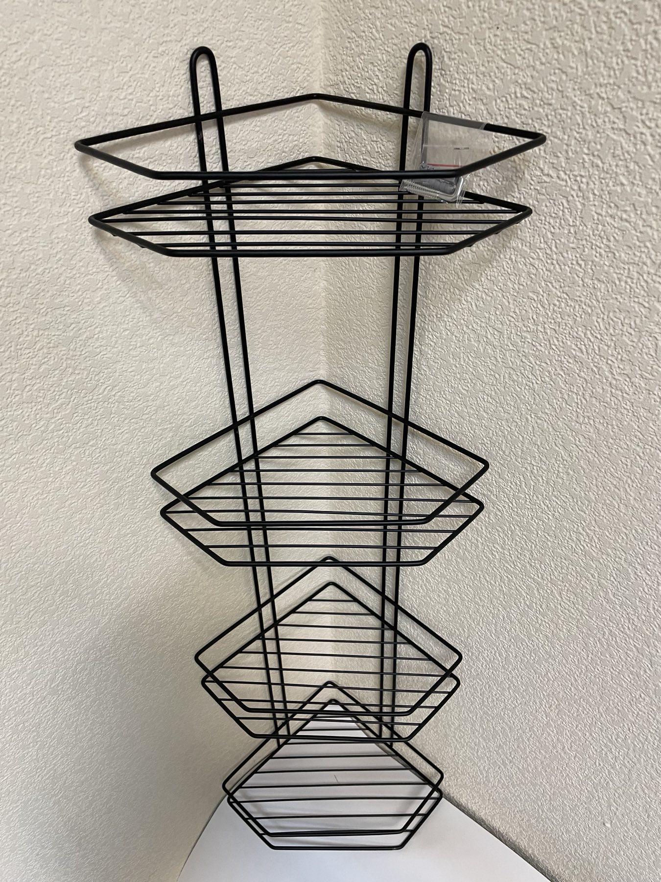 Полка угловая MOBILITY 4-х ярусная для ванной комнаты металлическая 80х19,5х19,5 см Черный (26647767) - фото 3