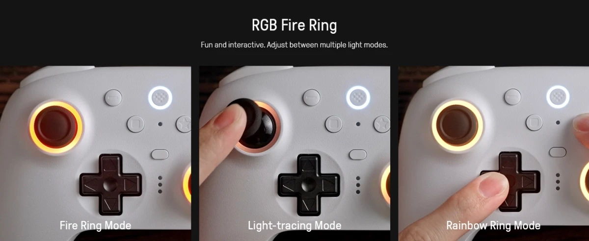 Контролер ігровий з джойстиками 8BitDo Ultimate 2 для Windows/Android/TMR/Еффект Холла/тактильні тригери Білий (25399053) - фото 6