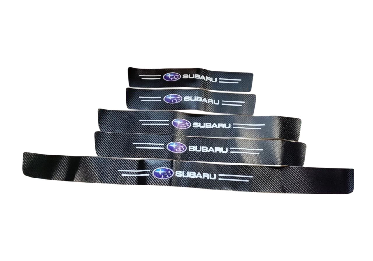 Пленка защитная на пороги и бампер для Subaru 5 шт. Черный карбон (2012243965)
