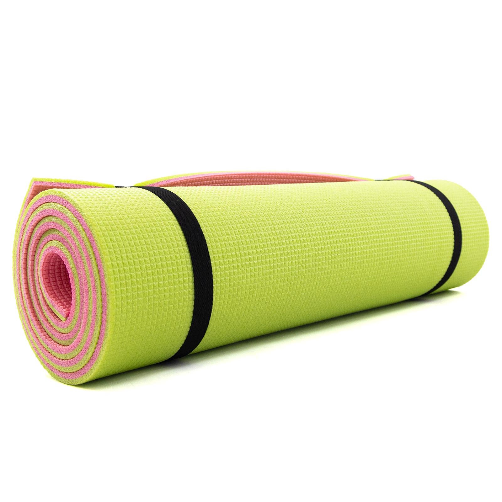 Коврик для фитнеса и пилатеса OSPORT Спорт 10 мм Салатовый/Розовый (FI-0083-1) - фото 5