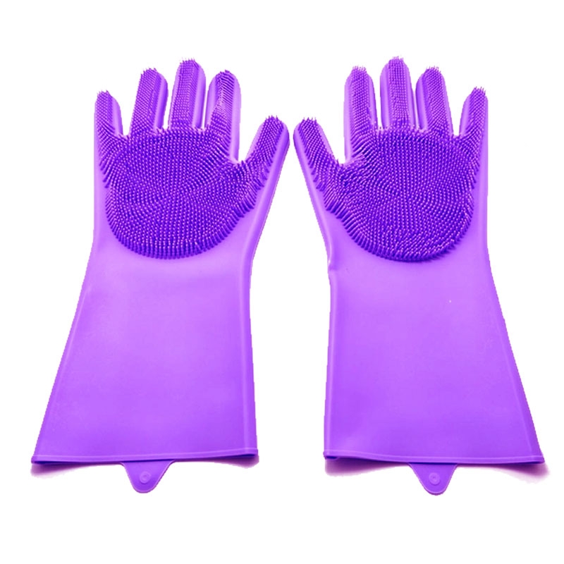 Силіконові рукавички Magic Silicone Gloves Purple для побуту (13949018) - фото 3