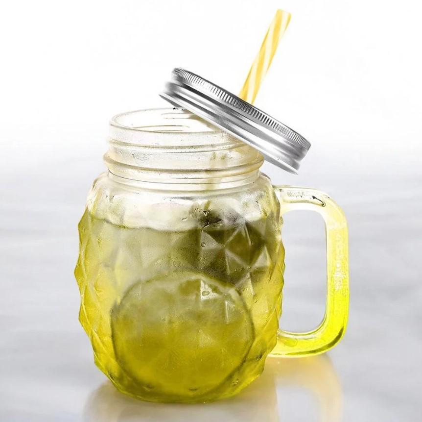 Чашка-банка скляна Ананас з кришкою і трубочкою 500 мл Блакитний (OS-K9480J) - фото 5 Чашка-банка скляна Ананас з кришкою і трубочкою 500 мл Блакитний (OS-K9480J) - фото 5