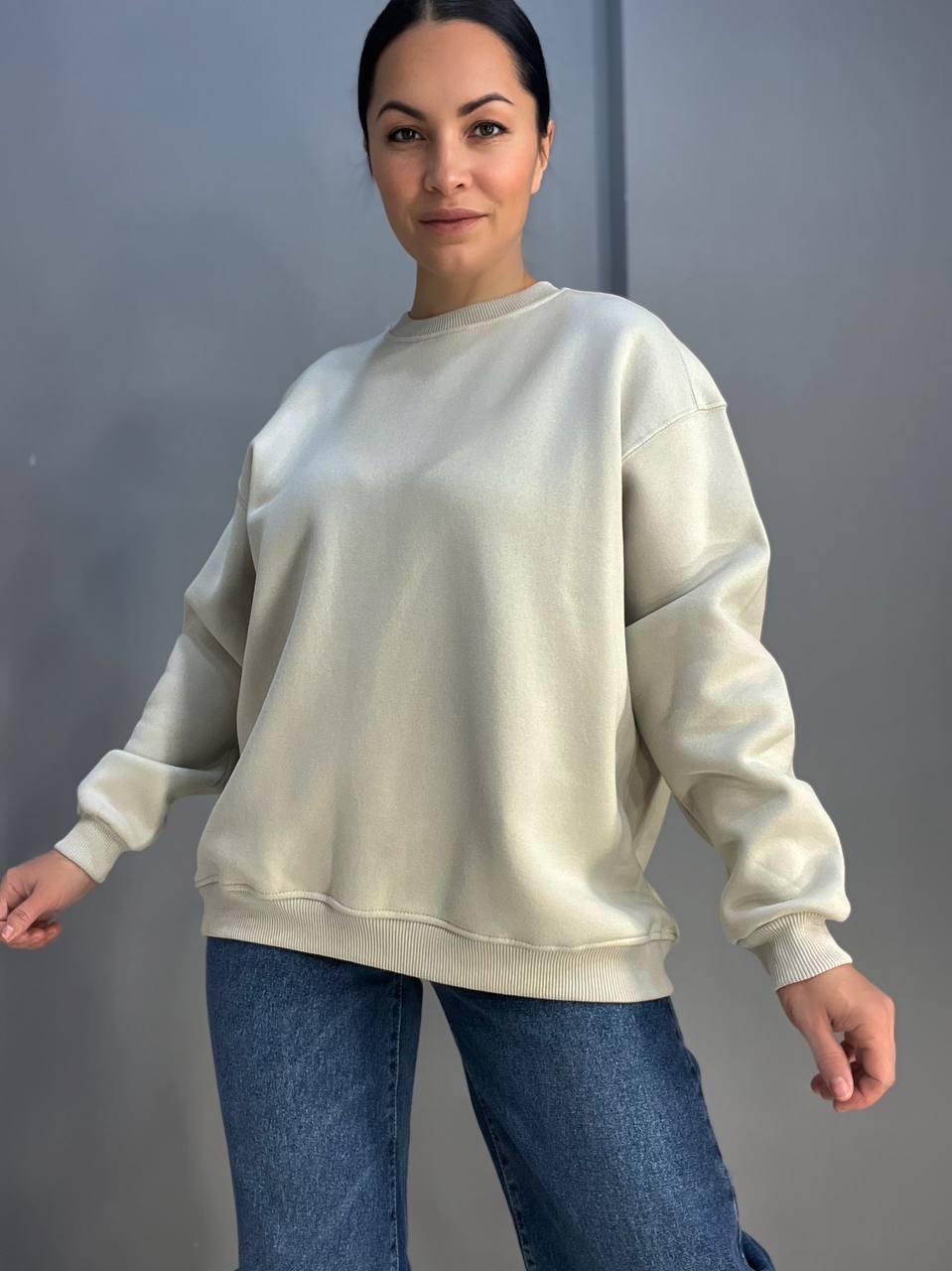 Свитшот женский PEPPER MINT 24-14 базовый простой удлиненный оверсайз L Светло-серый (2866) - фото 1 Свитшот женский PEPPER MINT 24-14 базовый простой удлиненный оверсайз L Светло-серый (2866) - фото 1