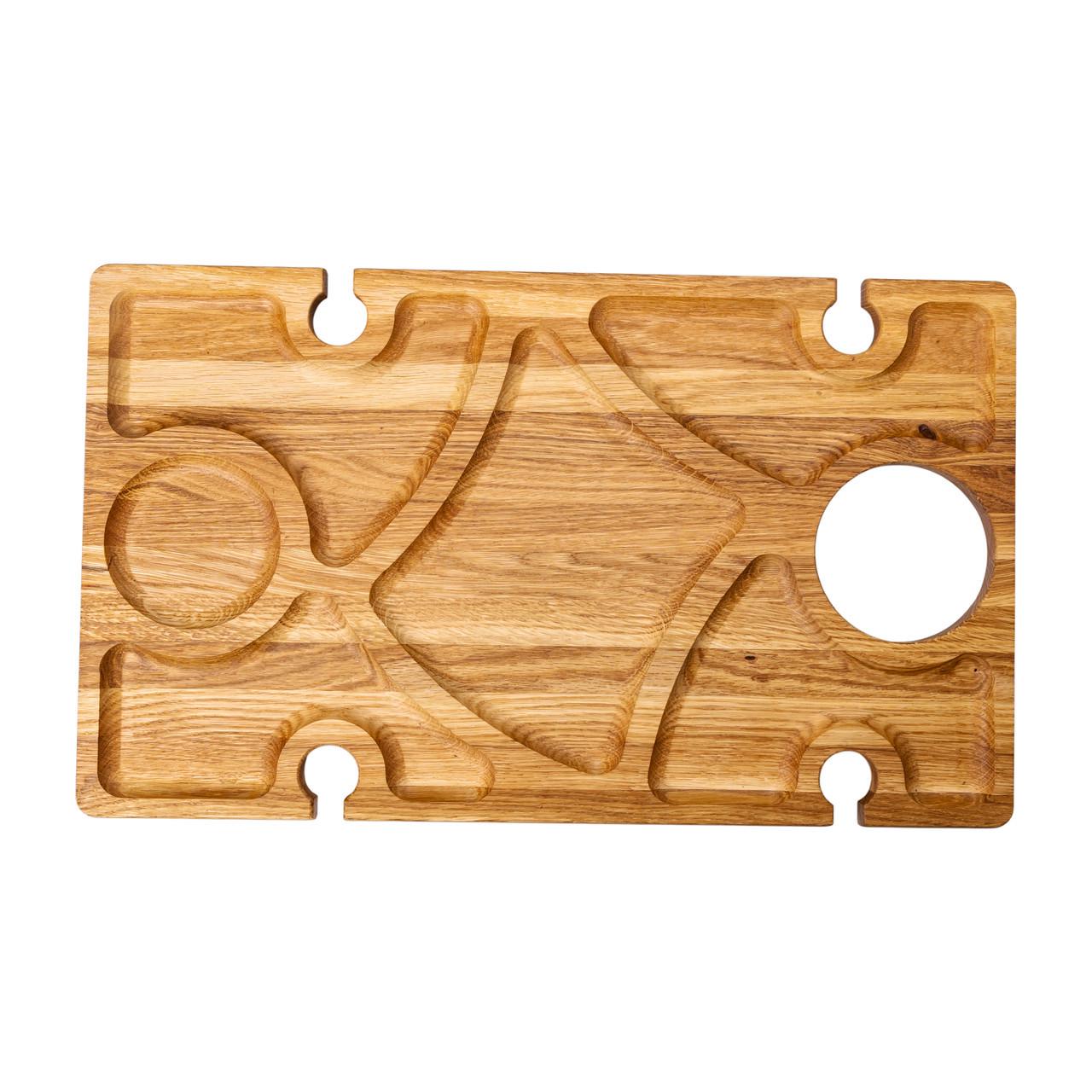 Столик-менажниця винний з дерева прямокутний на ніжках дуб 50х30 см - фото 5 Столик-менажниця винний з дерева прямокутний на ніжках дуб 50х30 см - фото 5