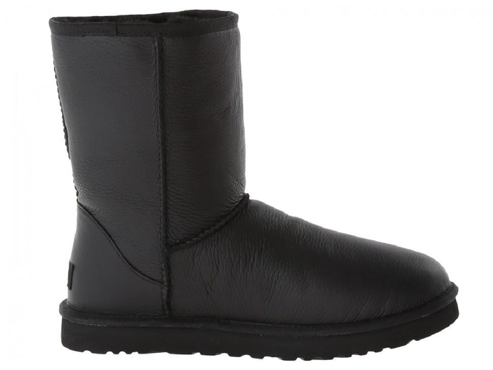 Уггі чоловічі UGG Classic Short II 1016223 Black Leather р. 43 Чорний (21152)