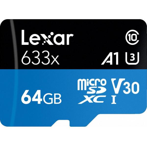 Карта пам'яті Lexar 64GB microSDXC class 10 UHS-I 633x (LSDMI64GBB633A) - фото 1