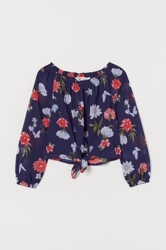 Блуза для дівчинки H&M квітковий принт 152 см 11-12 років Синій